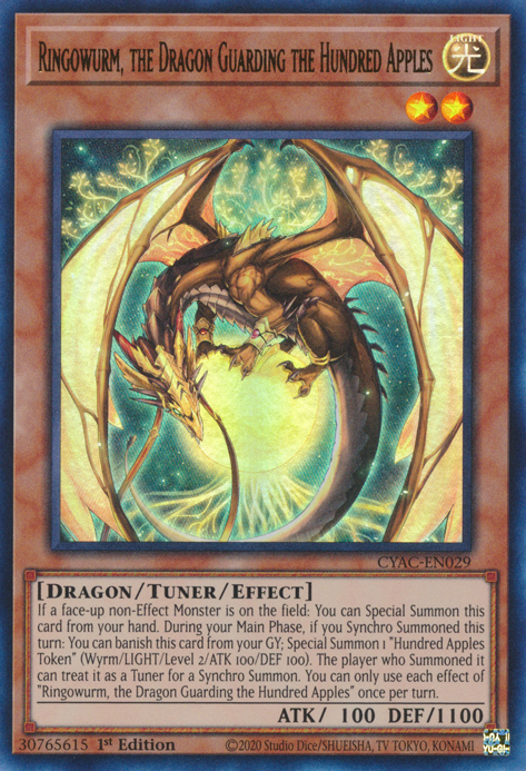 Ringowurm, the Dragon Guarding the Hundred Apples [CYAC-EN029] Ultra Rare | Jomio and Rueliete's Cards and Comics