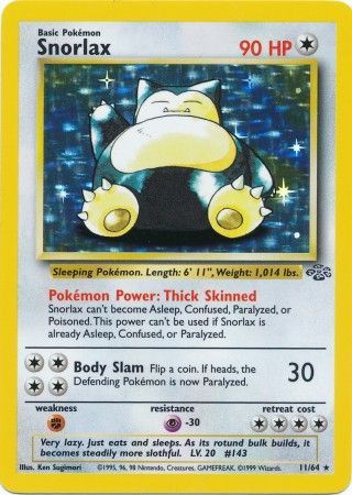 Snorlax (11/64) [Jungle Unlimited] | Jomio and Rueliete's Cards and Comics