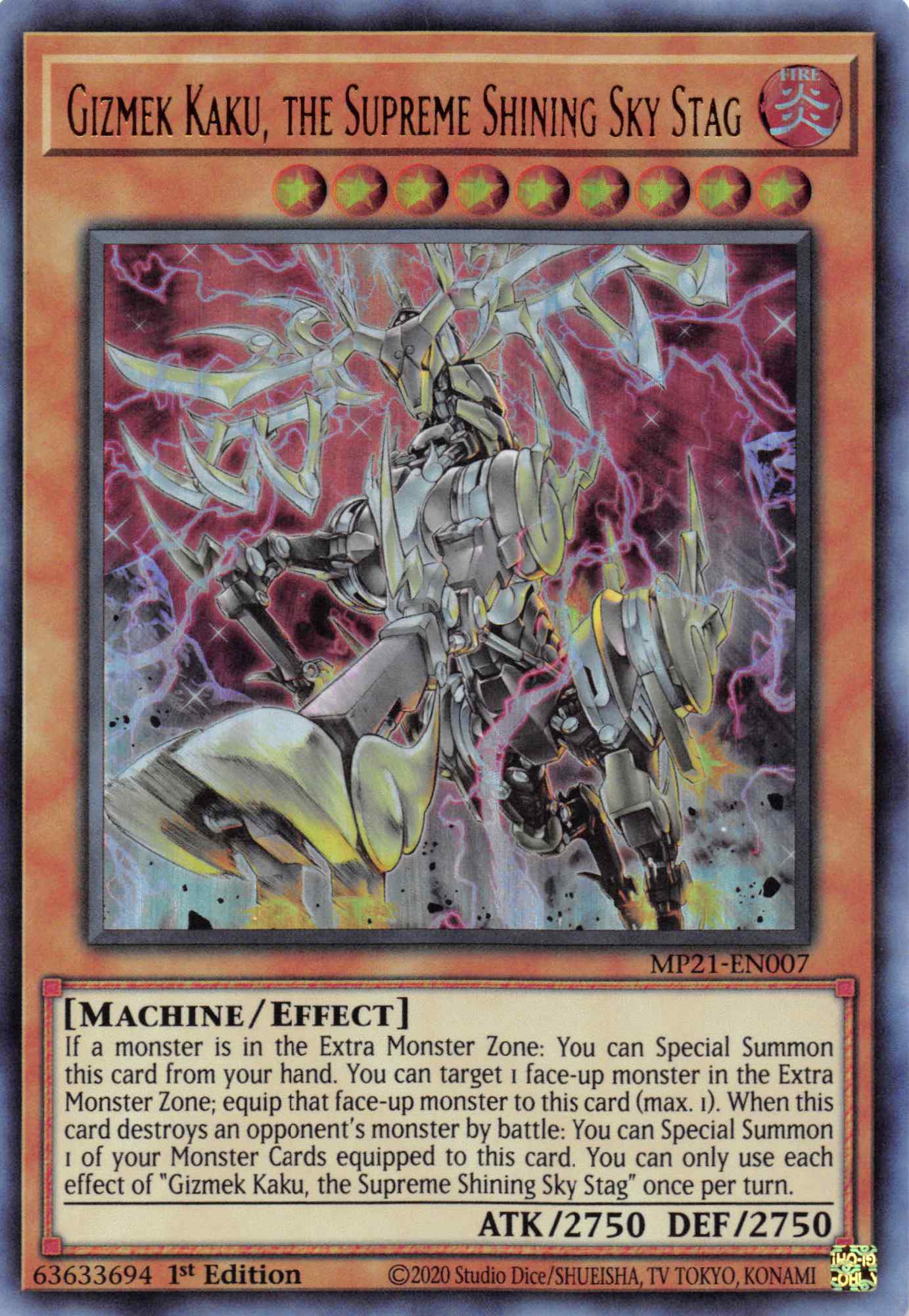 Gizmek Kaku, the Supreme Shining Sky Stag [MP21-EN007] Ultra Rare | Jomio and Rueliete's Cards and Comics