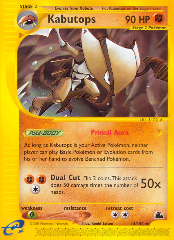 Kabutops (14/144) [Skyridge] | Jomio and Rueliete's Cards and Comics