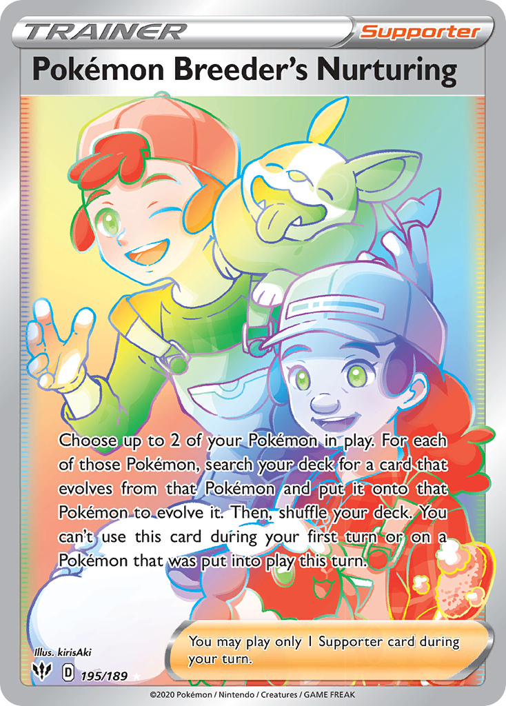 Pokemon Breeder's Nurturing (195/189) [Sword & Shield: Darkness Ablaze] | Jomio and Rueliete's Cards and Comics