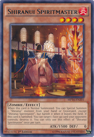 Shiranui Spiritmaster [MP16-EN201] Rare | Jomio and Rueliete's Cards and Comics