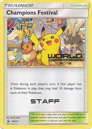 Champions Festival (SM231) (Staff 2019) [Sun & Moon: Black Star Promos] | Jomio and Rueliete's Cards and Comics