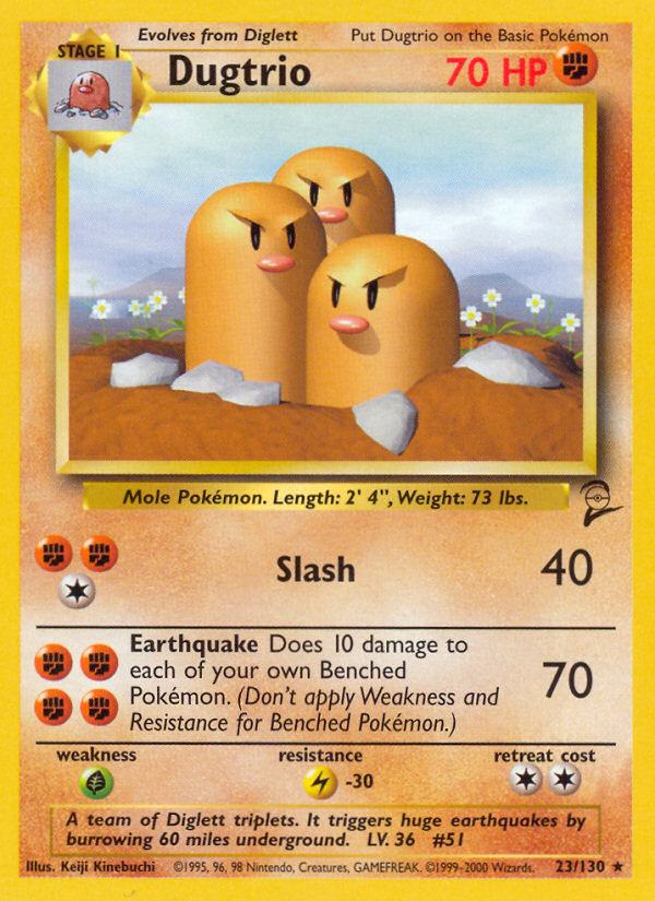 Dugtrio (23/130) [Base Set 2] | Jomio and Rueliete's Cards and Comics