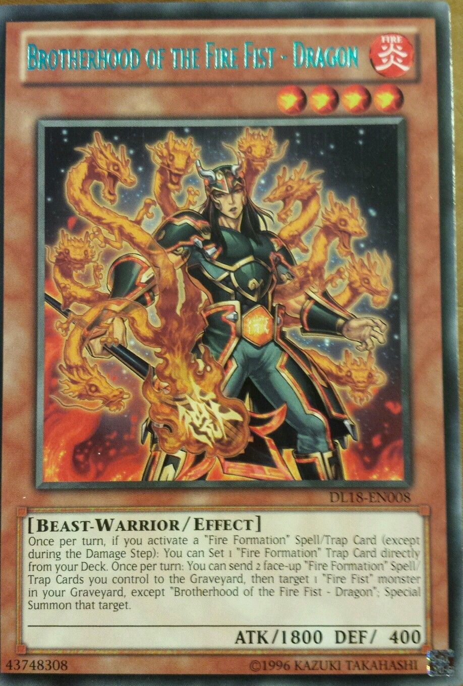 Brotherhood of the Fire Fist - Dragon (Green) [DL18-EN008] Rare | Jomio and Rueliete's Cards and Comics