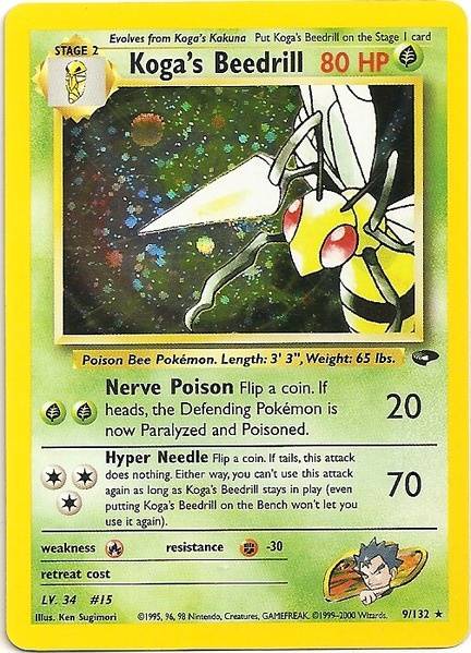 Koga's Beedrill (9/132) [Gym Challenge Unlimited] | Jomio and Rueliete's Cards and Comics