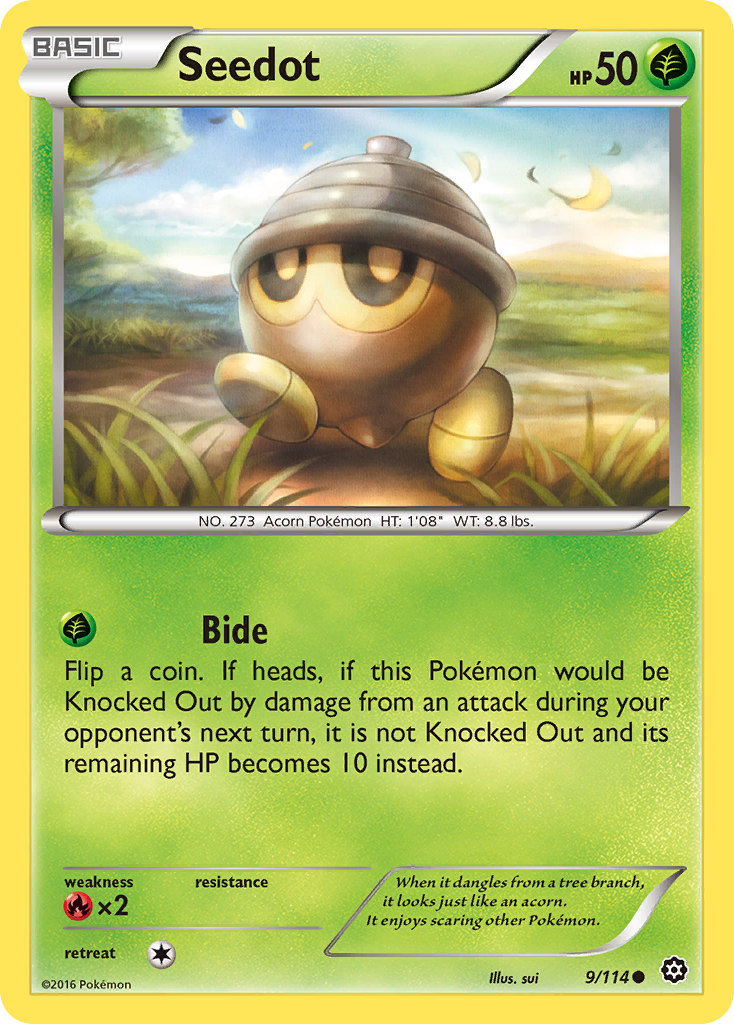 Seedot (9/114) [XY: Steam Siege] | Jomio and Rueliete's Cards and Comics