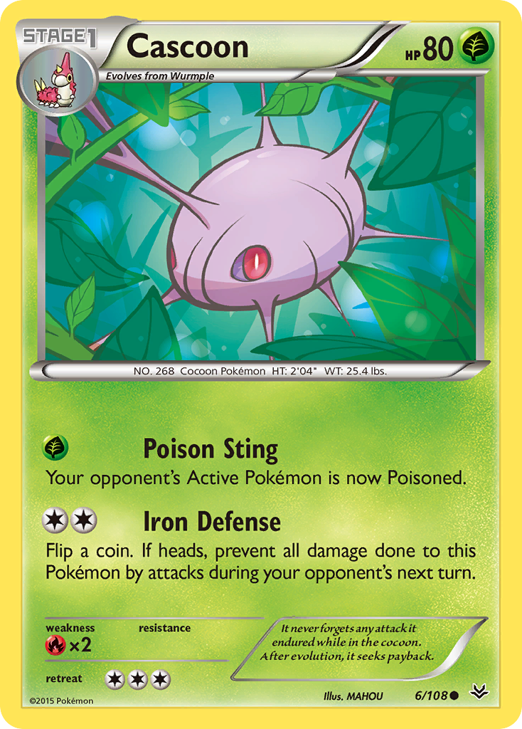 Cascoon (6/108) [XY: Roaring Skies] | Jomio and Rueliete's Cards and Comics