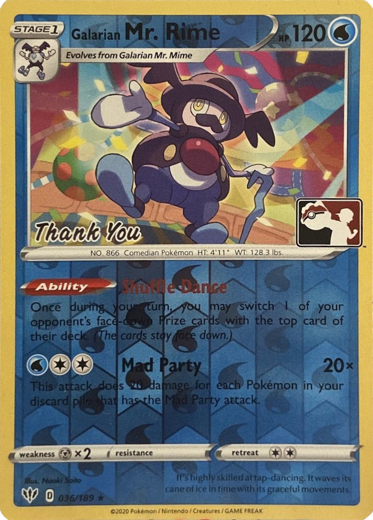 Galarian Mr. Rime (036/189) (Thank You Promo) [Sword & Shield: Darkness Ablaze] | Jomio and Rueliete's Cards and Comics