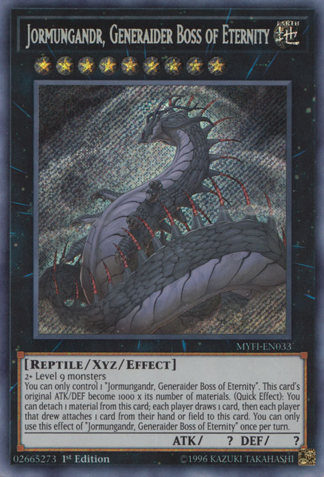 Jormungandr, Generaider Boss of Eternity [MYFI-EN033] Secret Rare | Jomio and Rueliete's Cards and Comics