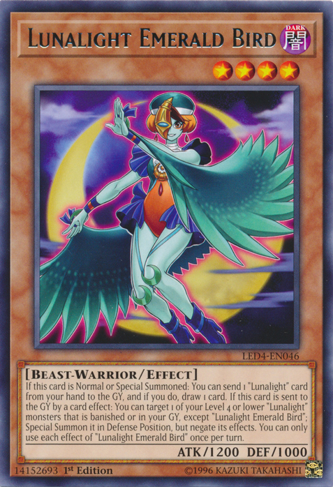 Lunalight Emerald Bird [LED4-EN046] Rare | Jomio and Rueliete's Cards and Comics