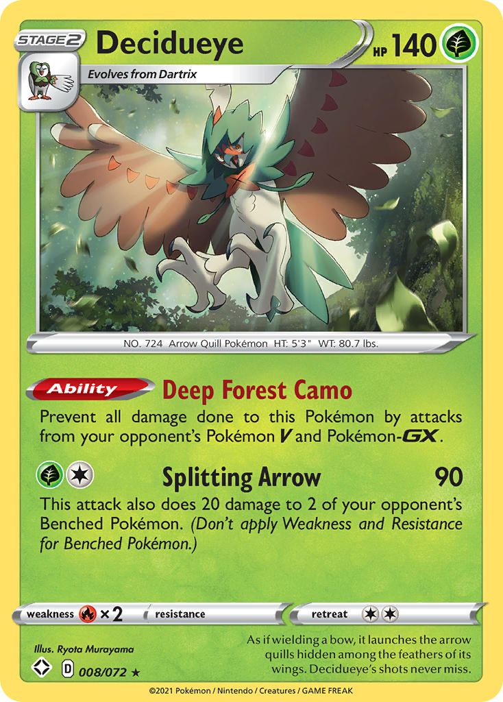 Decidueye (008/072) [Sword & Shield: Shining Fates] | Jomio and Rueliete's Cards and Comics