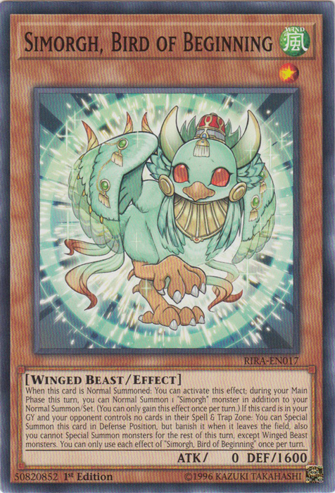 Simorgh, Bird of Beginning [RIRA-EN017] Common | Jomio and Rueliete's Cards and Comics