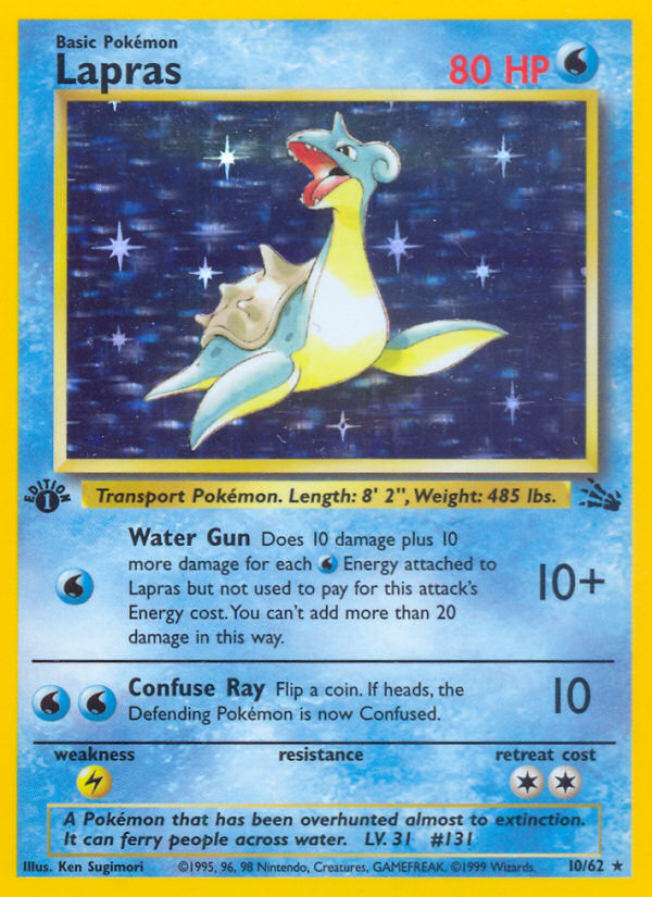 Lapras (10/62) [Fossil 1st Edition] | Jomio and Rueliete's Cards and Comics