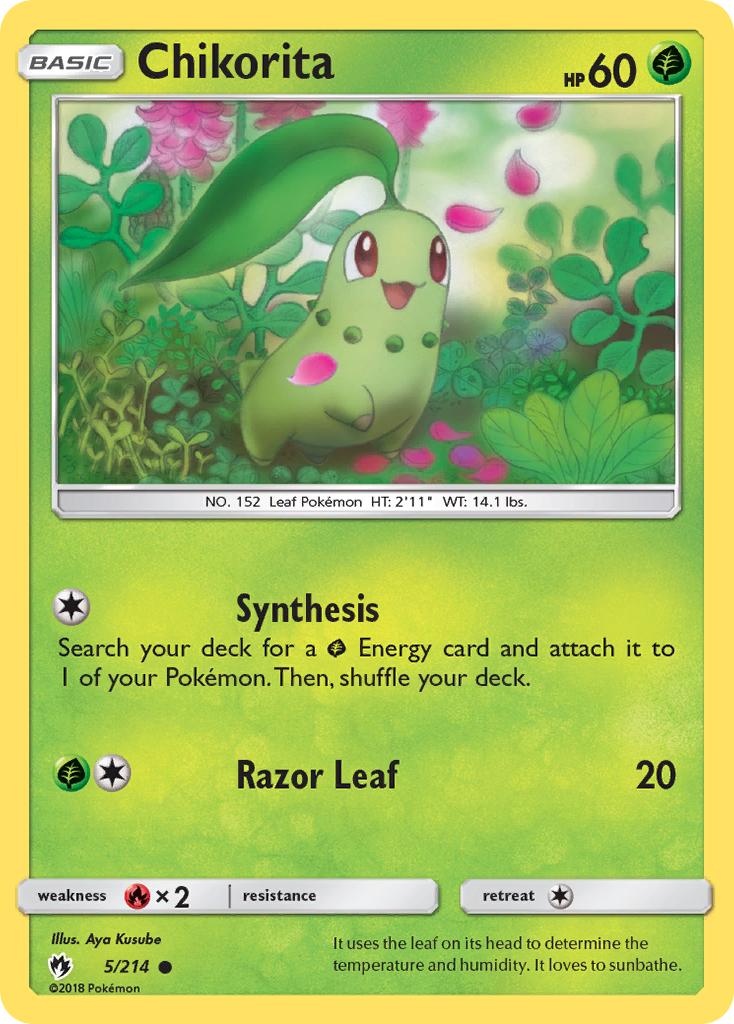Chikorita (5/214) [Sun & Moon: Lost Thunder] | Jomio and Rueliete's Cards and Comics