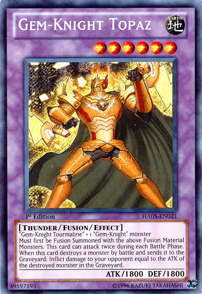 Gem-Knight Topaz [HA05-EN021] Secret Rare | Jomio and Rueliete's Cards and Comics