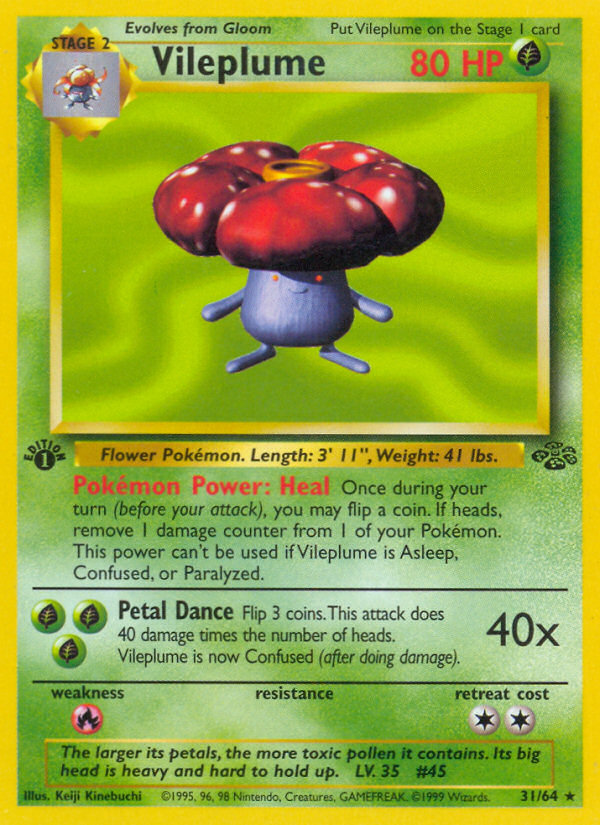 Vileplume (31/64) [Jungle 1st Edition] | Jomio and Rueliete's Cards and Comics