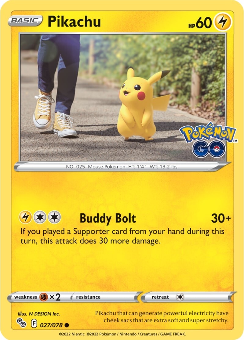 Pikachu (027/078) [Pokémon GO] | Jomio and Rueliete's Cards and Comics