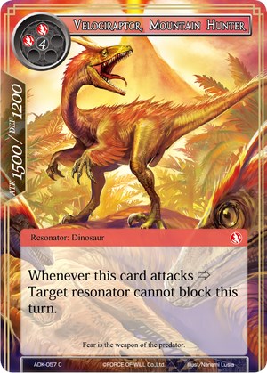 Velociraptor, Mountain Hunter (ADK-057) [Advent of the Demon King] | Jomio and Rueliete's Cards and Comics