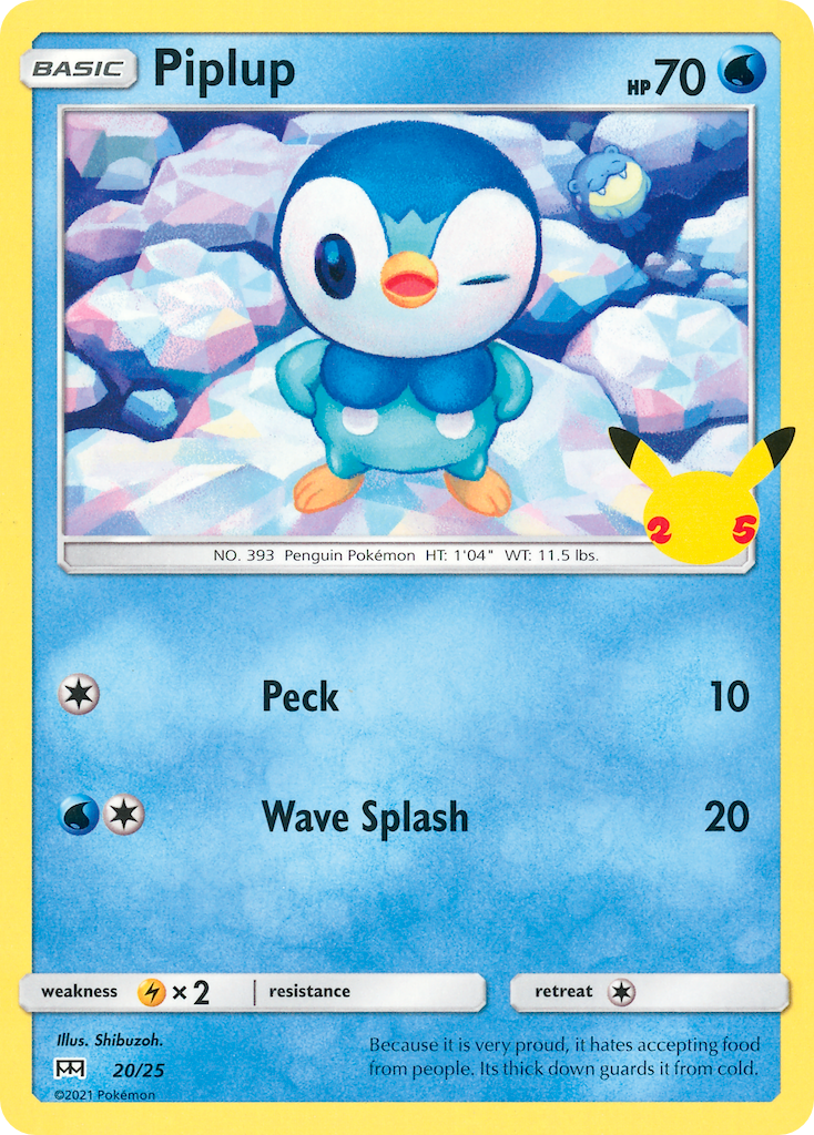 Piplup (20/25) [McDonald's 25th Anniversary] | Jomio and Rueliete's Cards and Comics