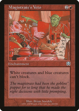 Magistrate's Veto [Mercadian Masques] | Jomio and Rueliete's Cards and Comics