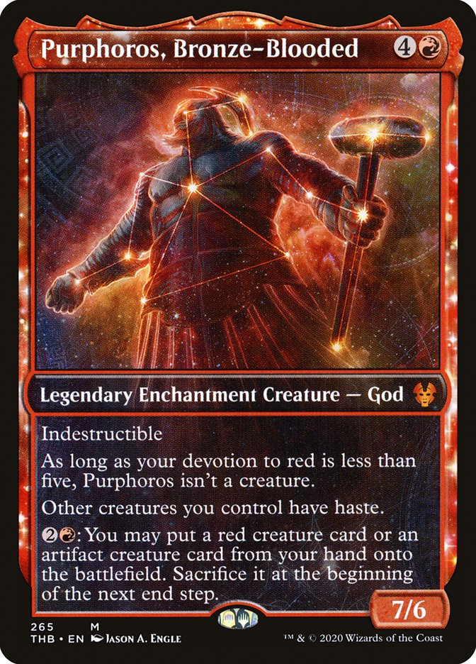 Purphoros, Bronze-Blooded (Showcase) [Theros Beyond Death] | Jomio and Rueliete's Cards and Comics