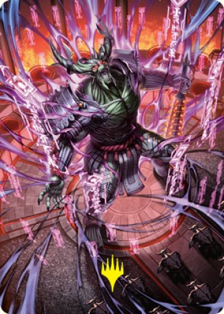 Hidetsugu, Devouring Chaos Art Card (Gold-Stamped Signature) [Kamigawa: Neon Dynasty Art Series] | Jomio and Rueliete's Cards and Comics