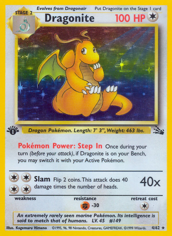 Dragonite (4/62) [Fossil 1st Edition] | Jomio and Rueliete's Cards and Comics