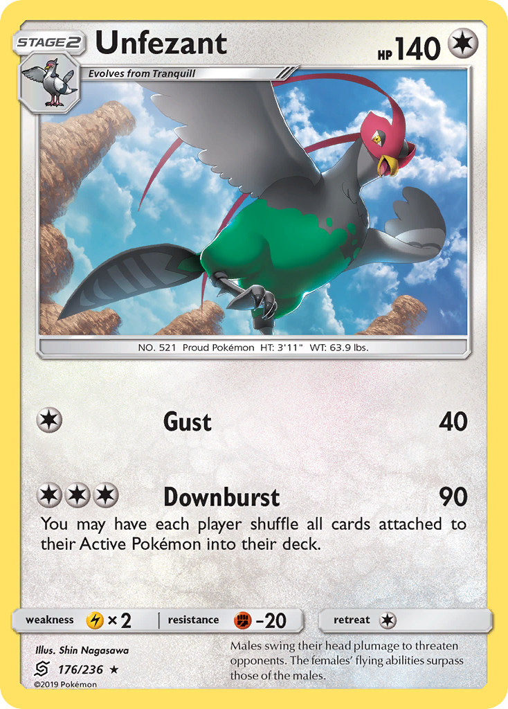 Unfezant (176/236) [Sun & Moon: Unified Minds] | Jomio and Rueliete's Cards and Comics
