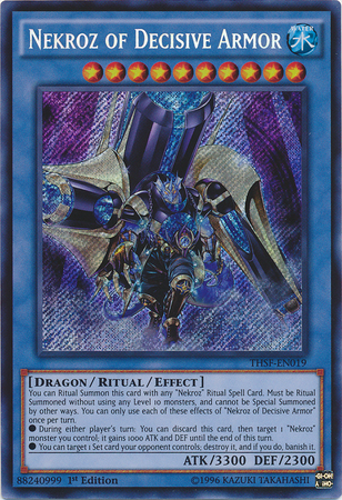 Nekroz of Decisive Armor [THSF-EN019] Secret Rare | Jomio and Rueliete's Cards and Comics