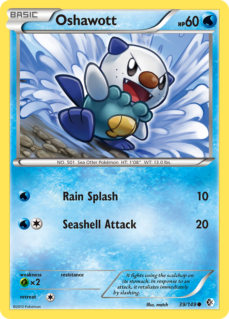 Oshawott (39/149) [Black & White: Boundaries Crossed] | Jomio and Rueliete's Cards and Comics