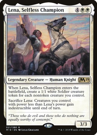 Lena, Selfless Champion [Core Set 2019] | Jomio and Rueliete's Cards and Comics