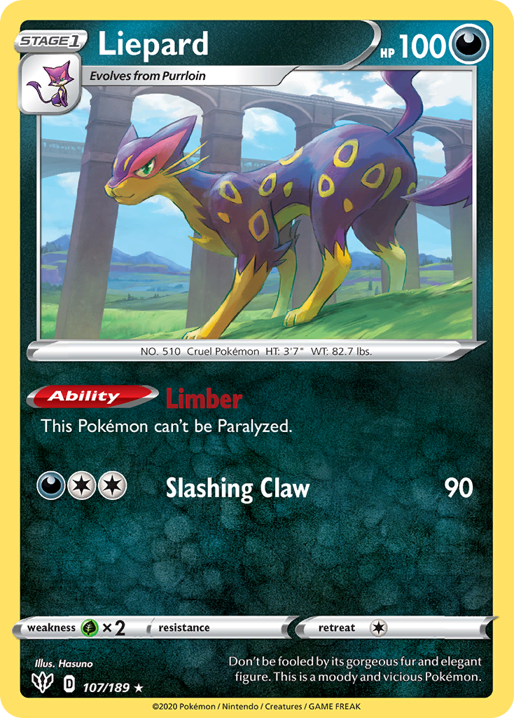 Liepard (107/189) [Sword & Shield: Darkness Ablaze] | Jomio and Rueliete's Cards and Comics