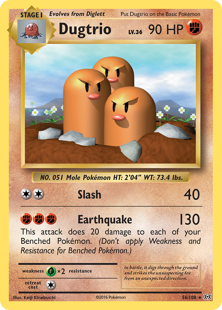 Dugtrio (56/108) [XY: Evolutions] | Jomio and Rueliete's Cards and Comics