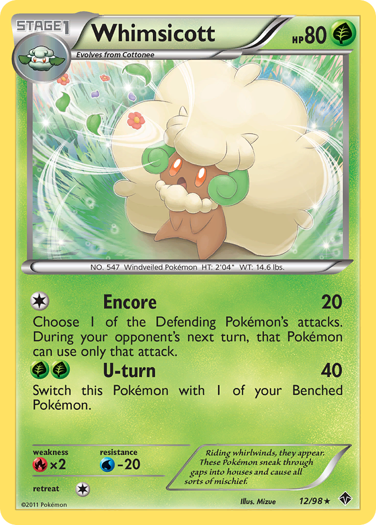 Whimsicott (12/98) [Black & White: Emerging Powers] | Jomio and Rueliete's Cards and Comics