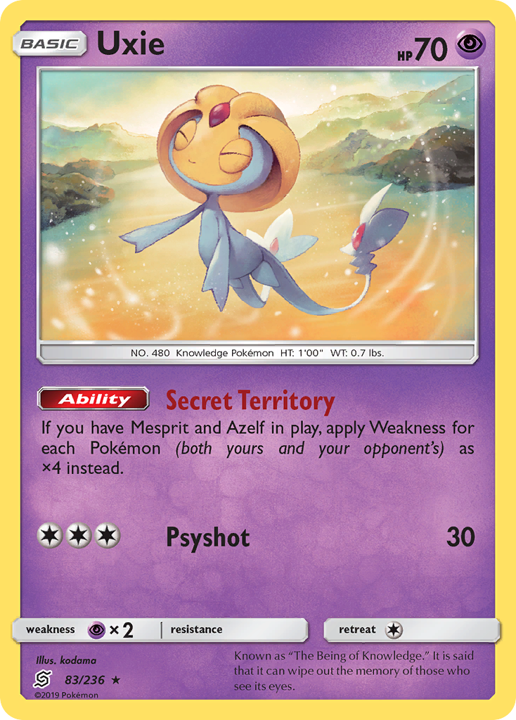 Uxie (83/236) [Sun & Moon: Unified Minds] | Jomio and Rueliete's Cards and Comics