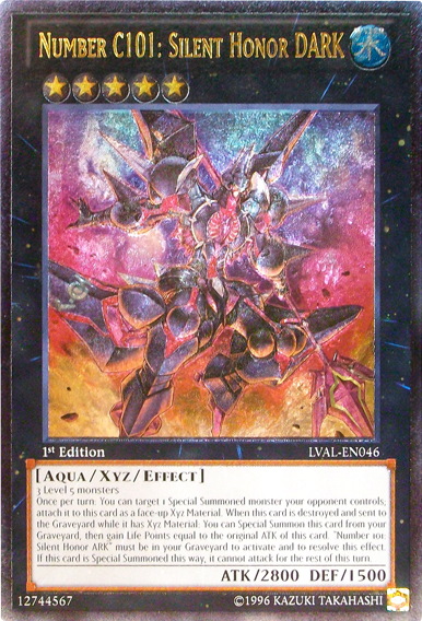 Number C101: Silent Honor DARK (UTR) [LVAL-EN046] Ultimate Rare | Jomio and Rueliete's Cards and Comics