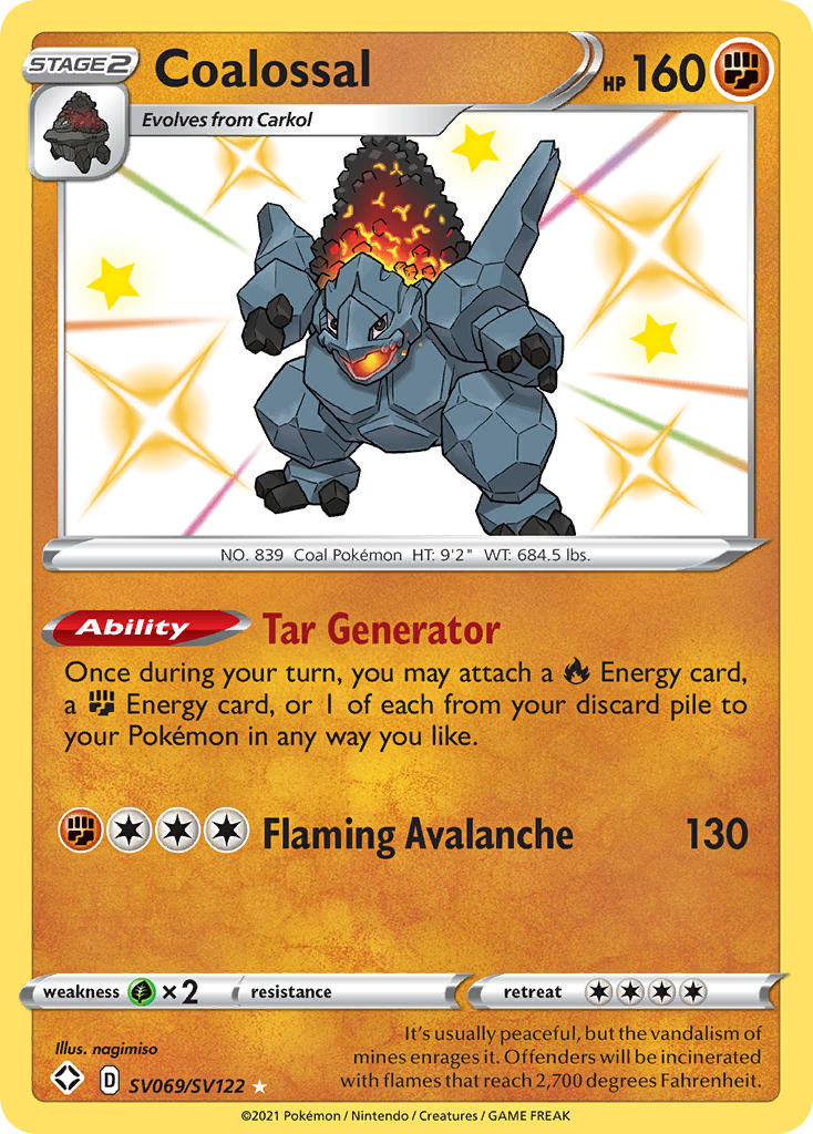 Coalossal (SV069/SV122) [Sword & Shield: Shining Fates] | Jomio and Rueliete's Cards and Comics