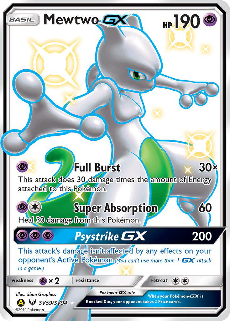 Mewtwo GX (SV59/SV94) [Sun & Moon: Hidden Fates - Shiny Vault] | Jomio and Rueliete's Cards and Comics