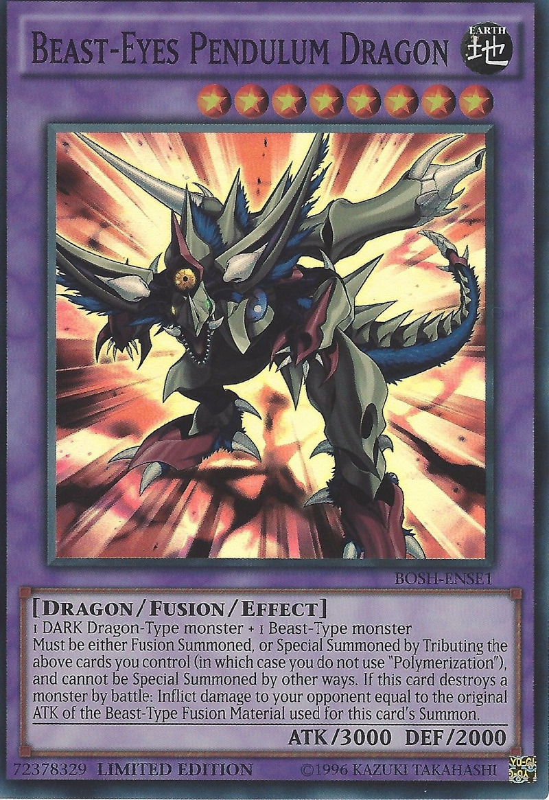 Beast-Eyes Pendulum Dragon [BOSH-ENSE1] Super Rare | Jomio and Rueliete's Cards and Comics