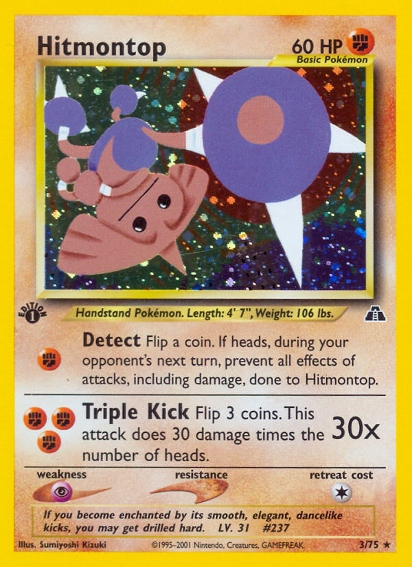 Hitmontop (3/75) [Neo Discovery 1st Edition] | Jomio and Rueliete's Cards and Comics