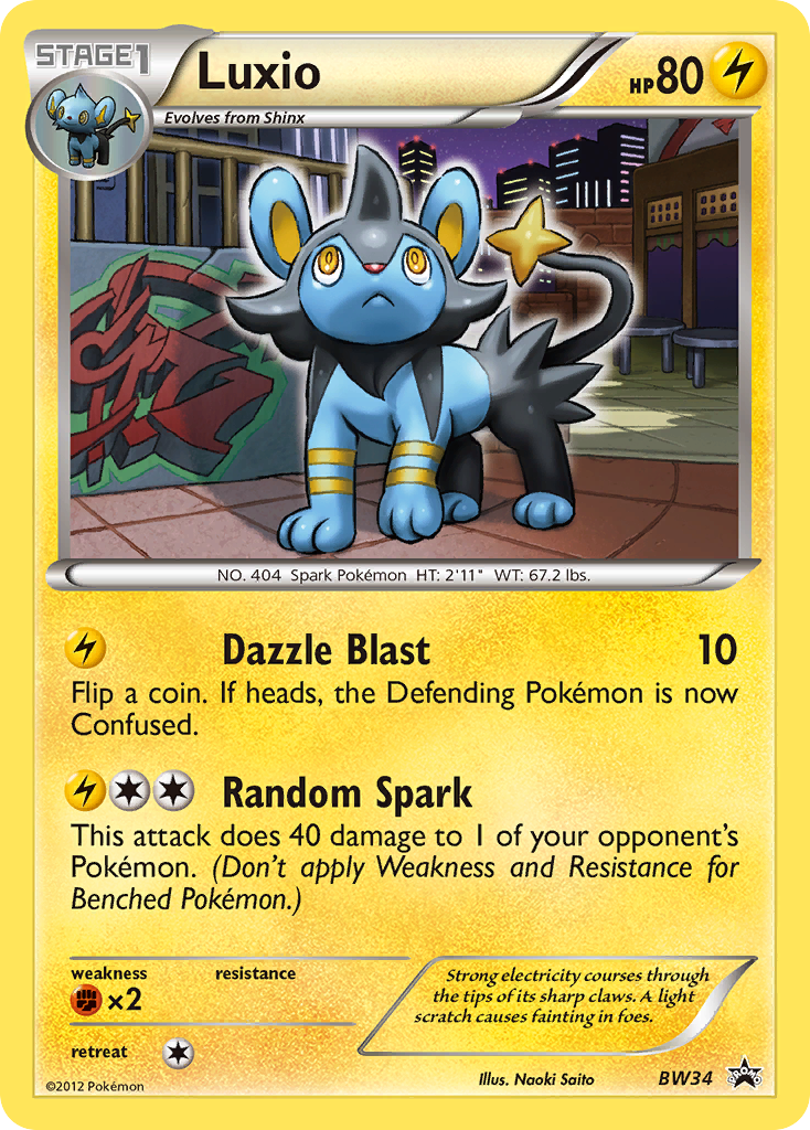Luxio (BW34) [Black & White: Black Star Promos] | Jomio and Rueliete's Cards and Comics