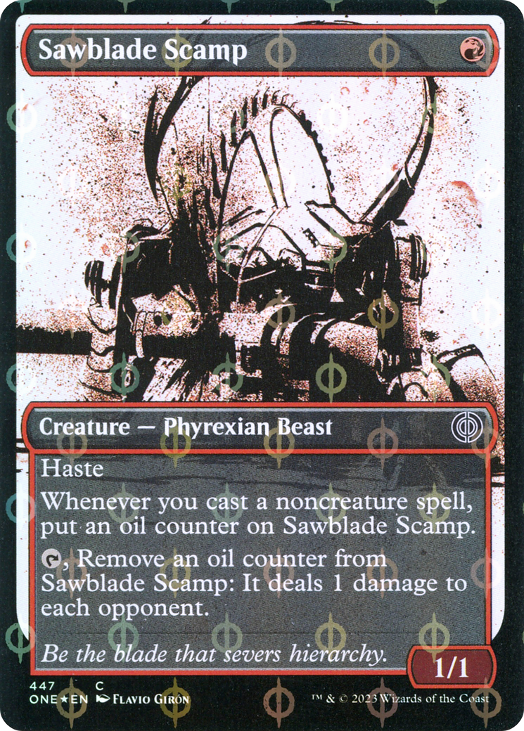 Sawblade Scamp (Showcase Ichor Step-and-Compleat Foil) [Phyrexia: All Will Be One] | Jomio and Rueliete's Cards and Comics