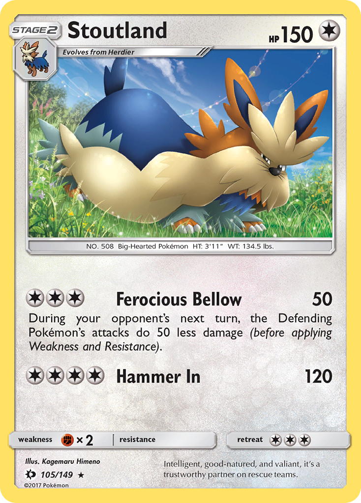 Stoutland (105/149) [Sun & Moon: Base Set] | Jomio and Rueliete's Cards and Comics