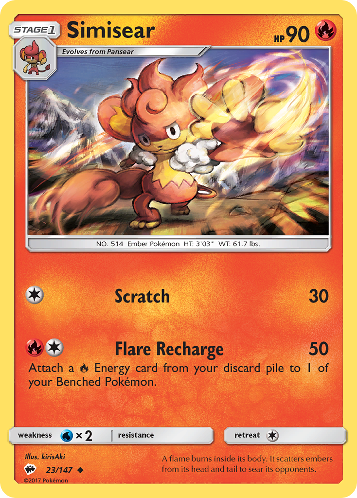 Simisear (23/147) [Sun & Moon: Burning Shadows] | Jomio and Rueliete's Cards and Comics