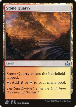 Stone Quarry [Rivals of Ixalan] | Jomio and Rueliete's Cards and Comics