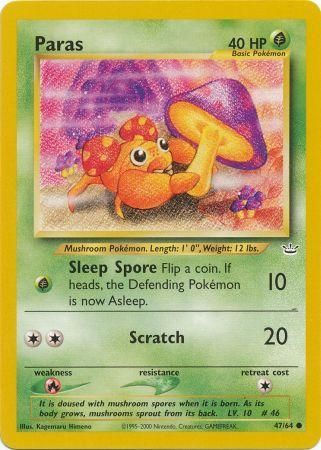 Paras (47/64) [Neo Revelation Unlimited] | Jomio and Rueliete's Cards and Comics
