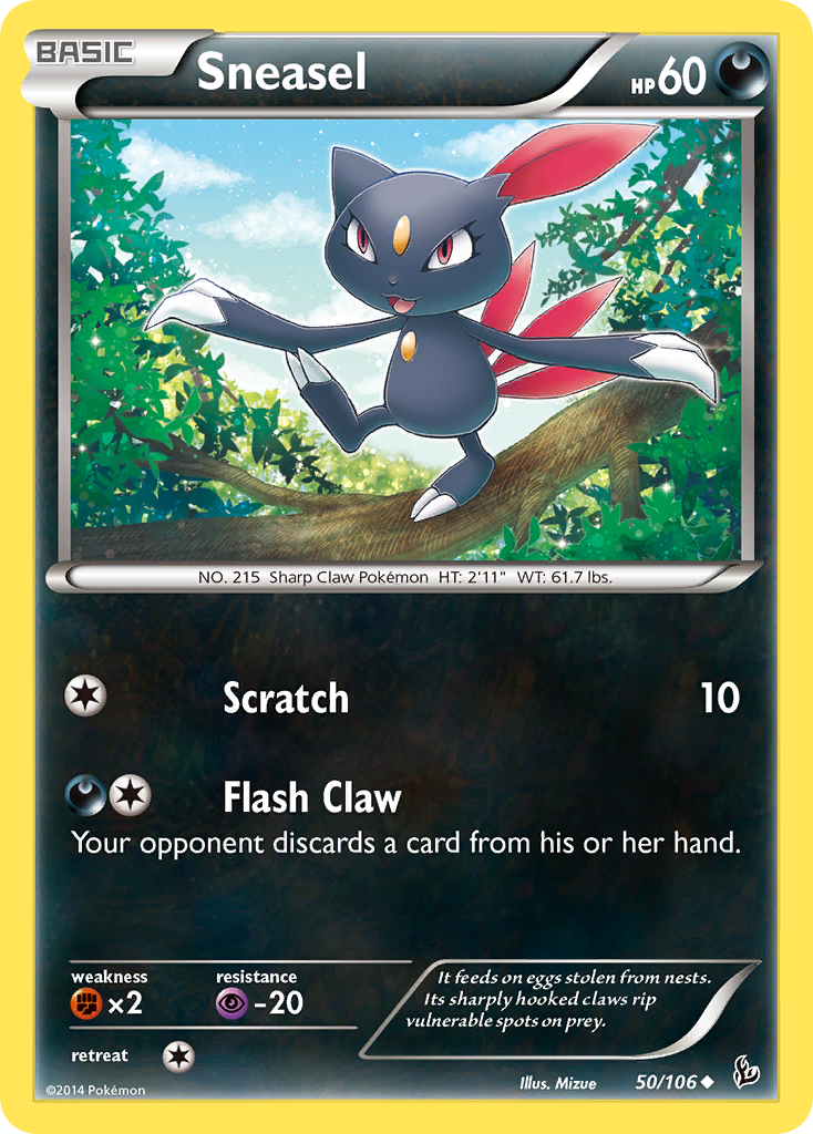 Sneasel (50/106) [XY: Flashfire] | Jomio and Rueliete's Cards and Comics