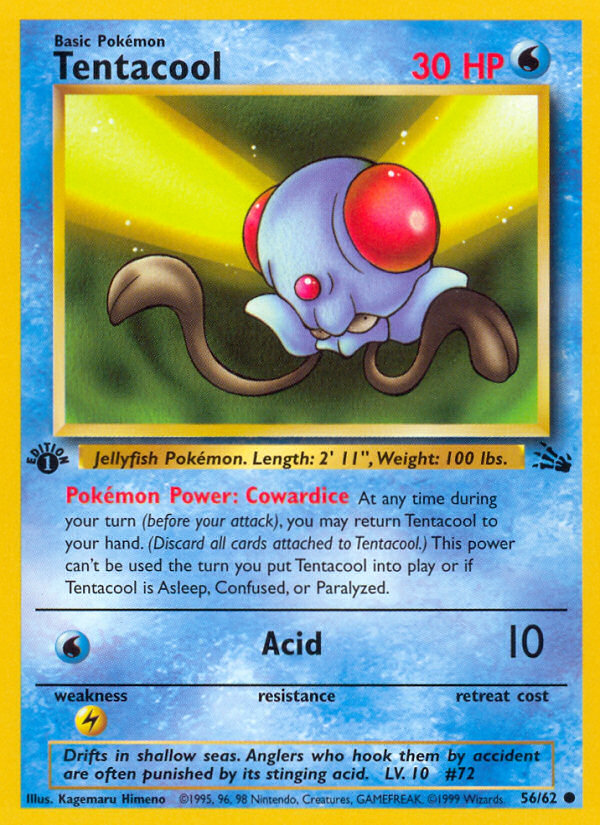 Tentacool (56/62) [Fossil 1st Edition] | Jomio and Rueliete's Cards and Comics