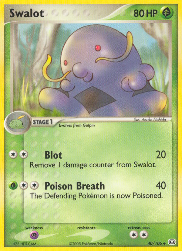 Swalot (40/106) [EX: Emerald] | Jomio and Rueliete's Cards and Comics
